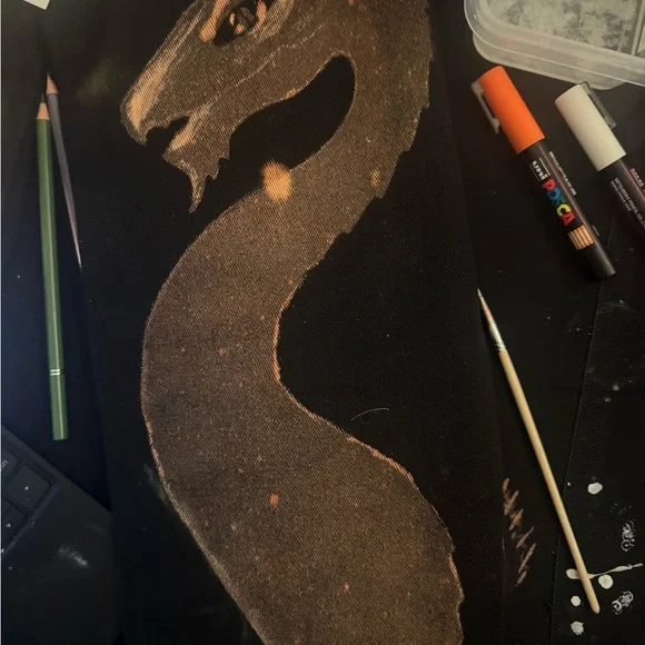 Black and Gold Graphic Jeans